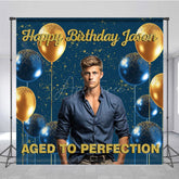 Aperturee - Aperturee Glitter Aged To Perfection Custom Birthday Backdrop